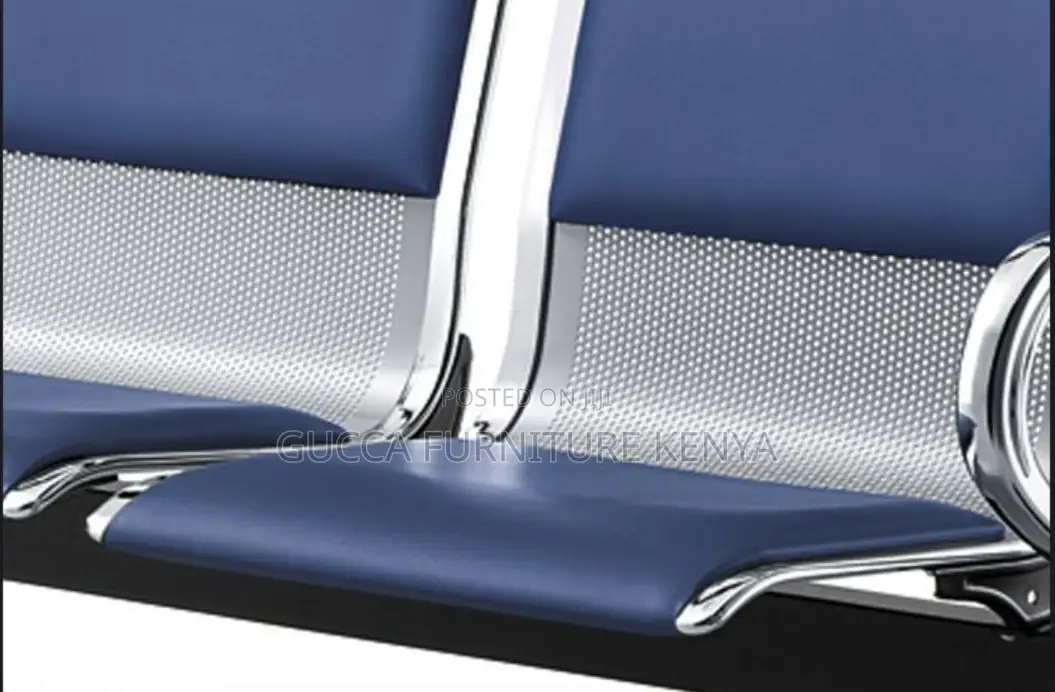 3-Link Blue Airport Lobby Reception Bench