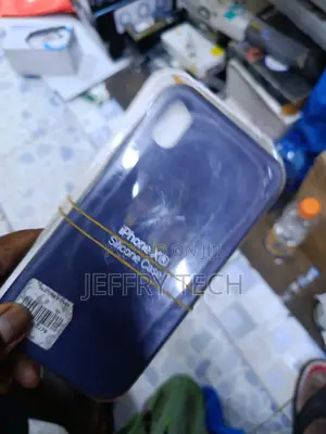 Forl iPhone Xr Liquid Silicone Case With Cloth Lining -Navy Blue