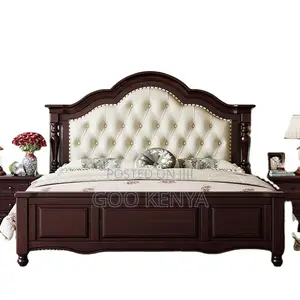 Home Bed; 1.8 Meter Solid Wood Double Bed Frame With Vintage Appeal