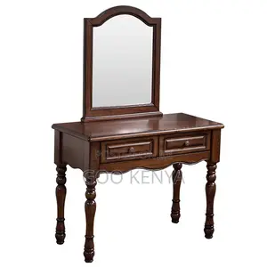 Vanity Set; Elegant Solid Wood Makeup Dressing Table With Mirror