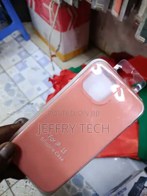 Narto iPhone 15 Liquid Silicone Case With Cloth Lining -Peach Pink