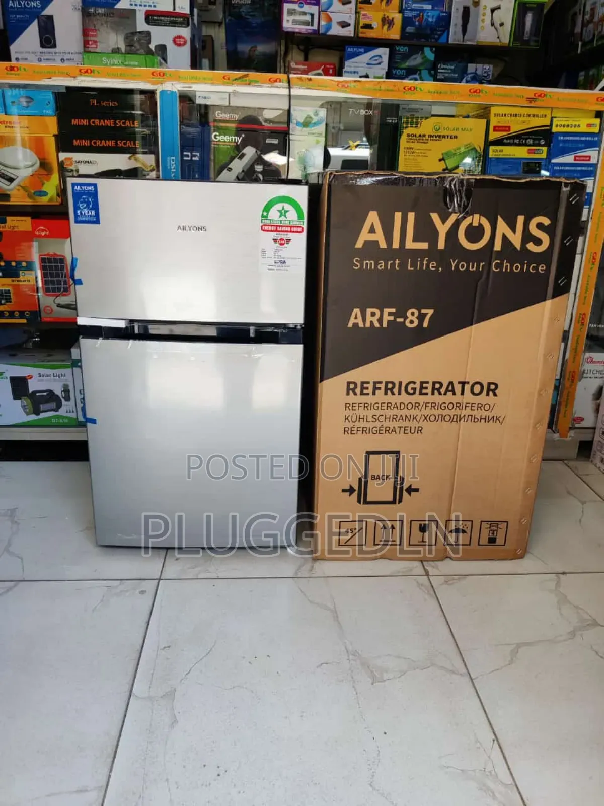 *Ailyons Double Door Fridge 90 Litres .