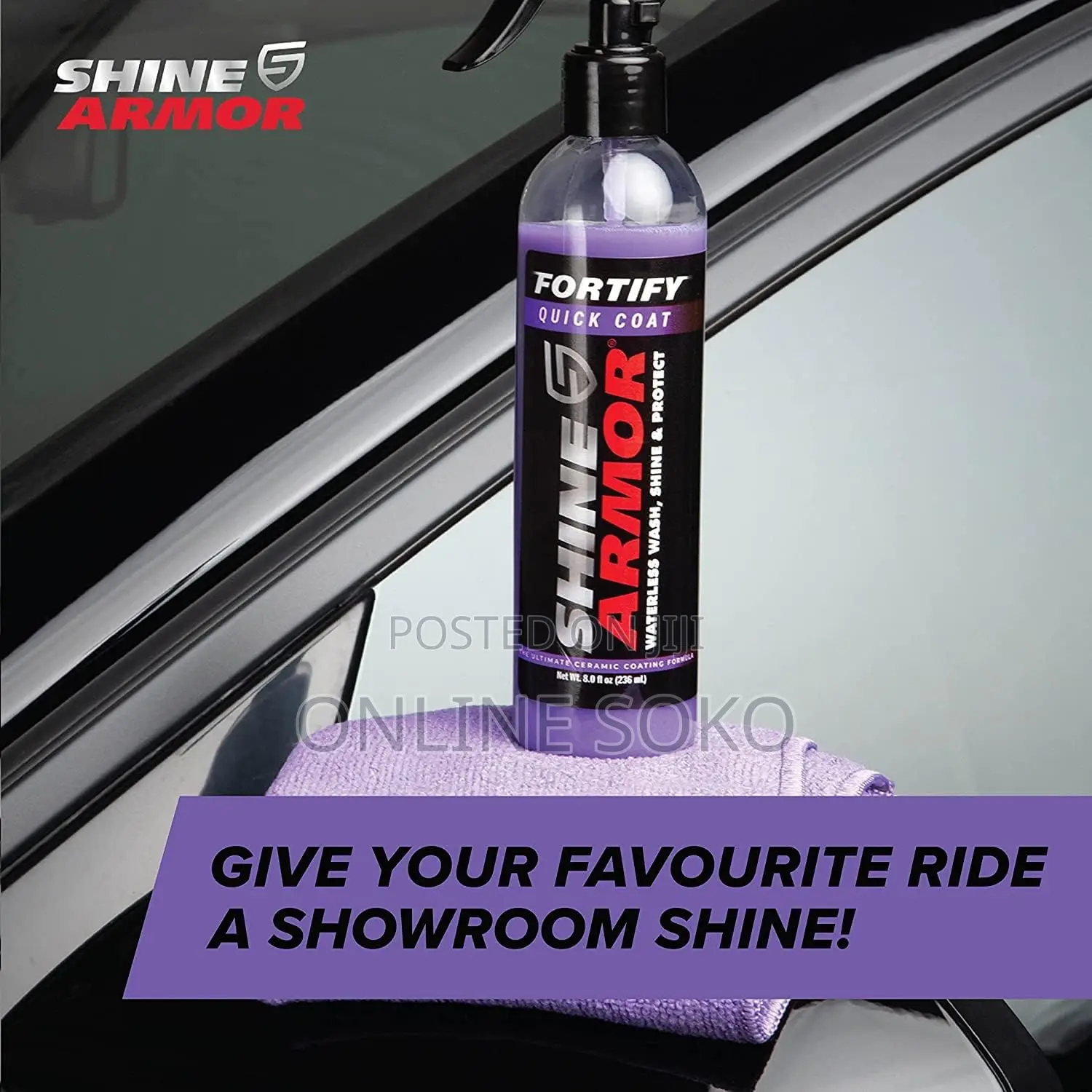 Fortify Quick Coat 3-1 Wash, Protect Shine Armour Car Wax Body Spray