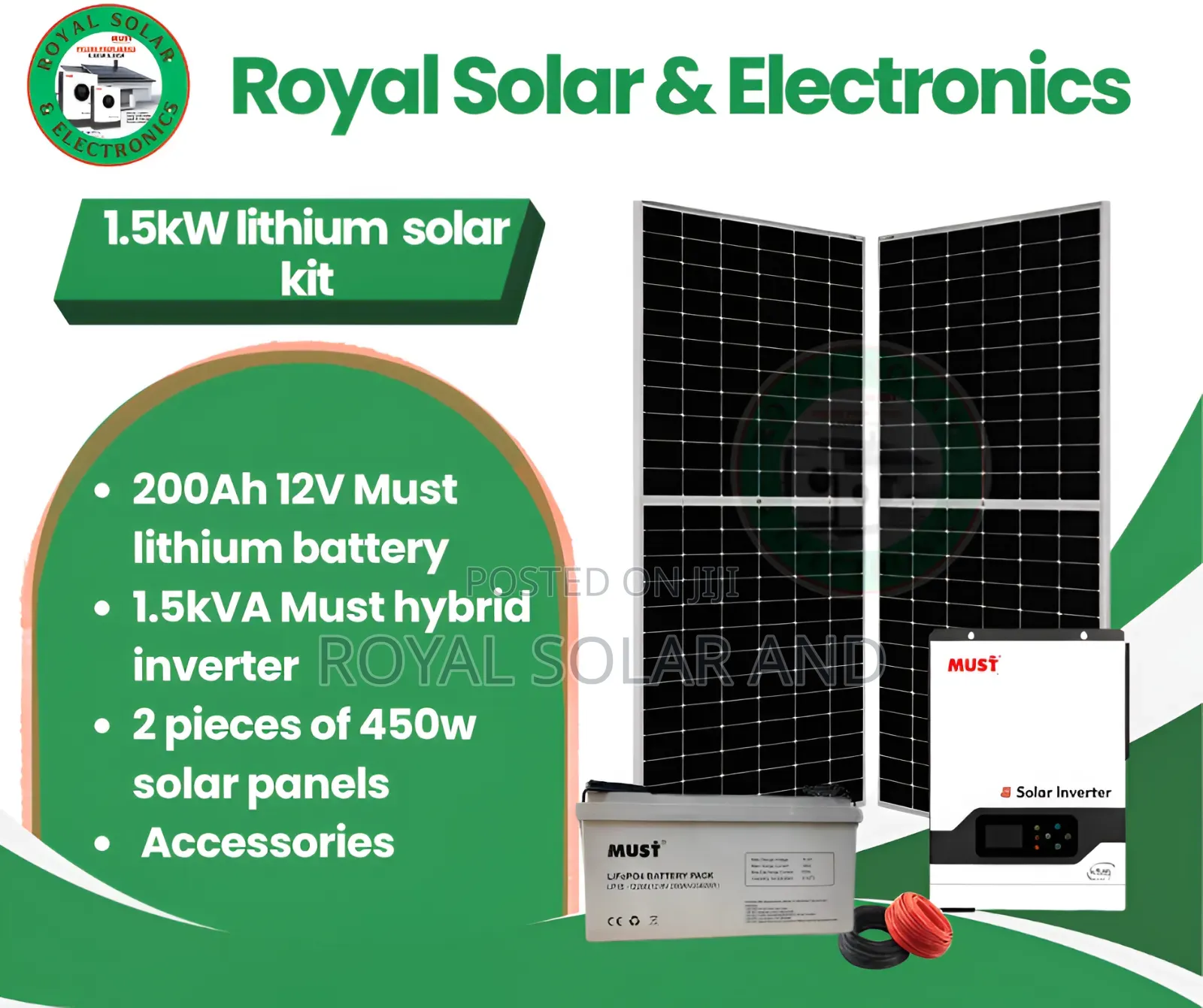 1.5kw Solar System With Lithium Battery