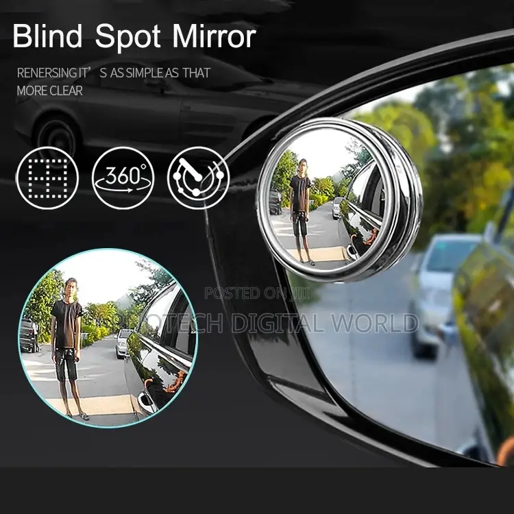 2 Pcs Car Blind Spot Mirror Parking Angle Convex Wide Adjustable