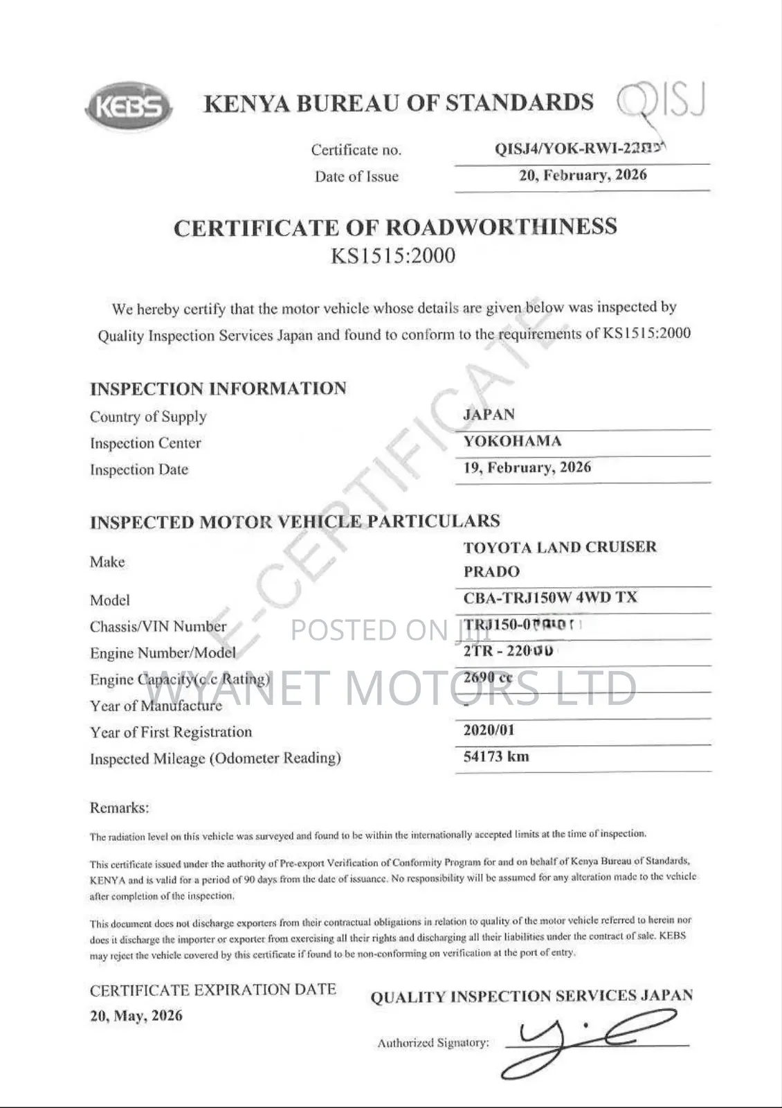 Toyota Land Cruiser Prado 2.7 2020 Black