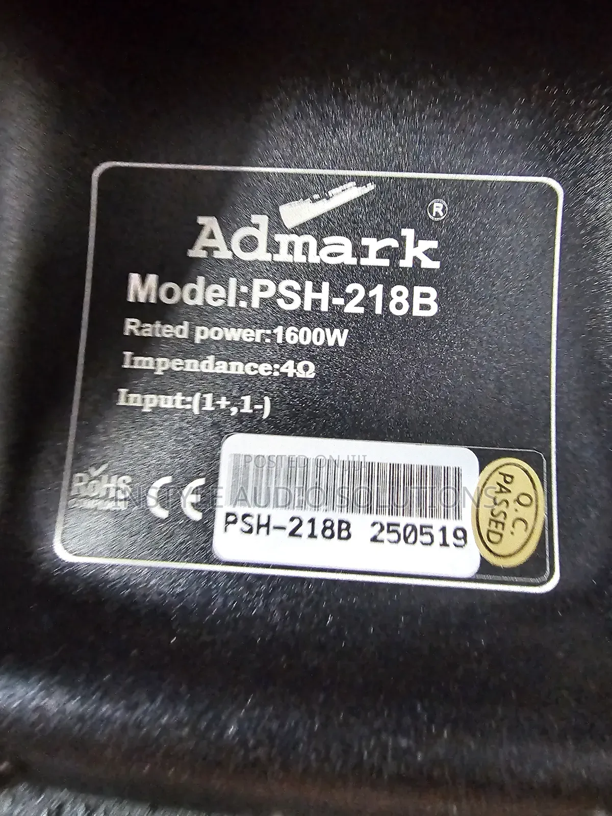 Admark 1600w Double Bass Passive Speaker With Mobile Flight Case