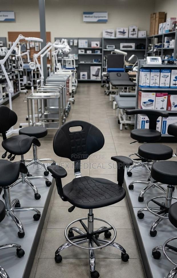 Doctor's Stool With Backrest and Armrest (Strong and Sturdy) - main view