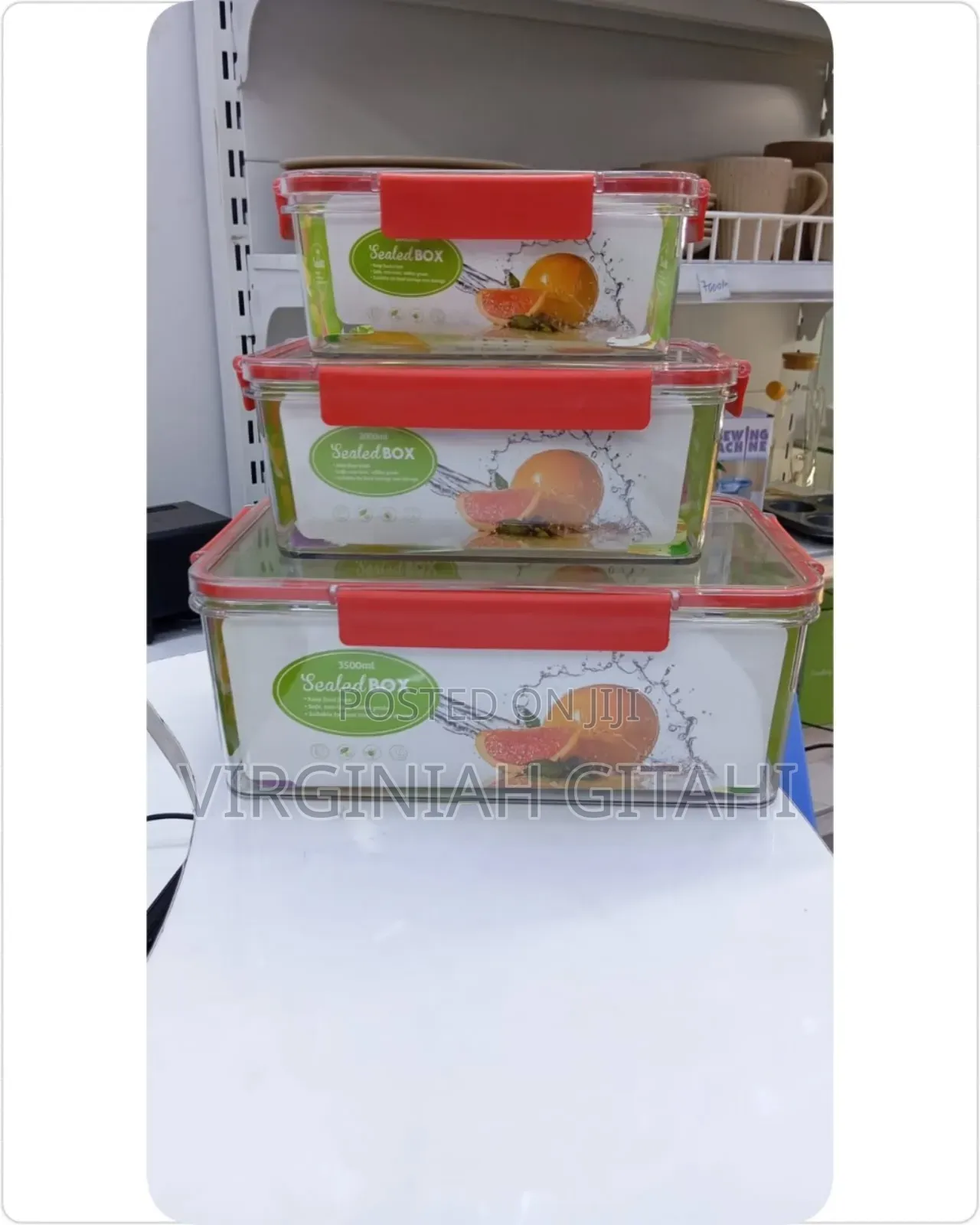 3pcs Clear Acrylic Food Storage Containers