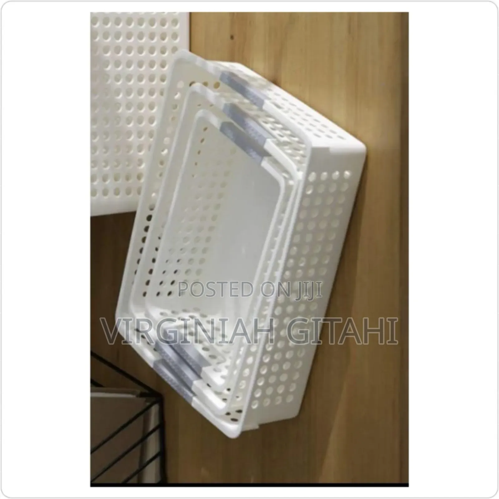 White*Multipurpose Sundries Storage Baskets 3pcs Set .