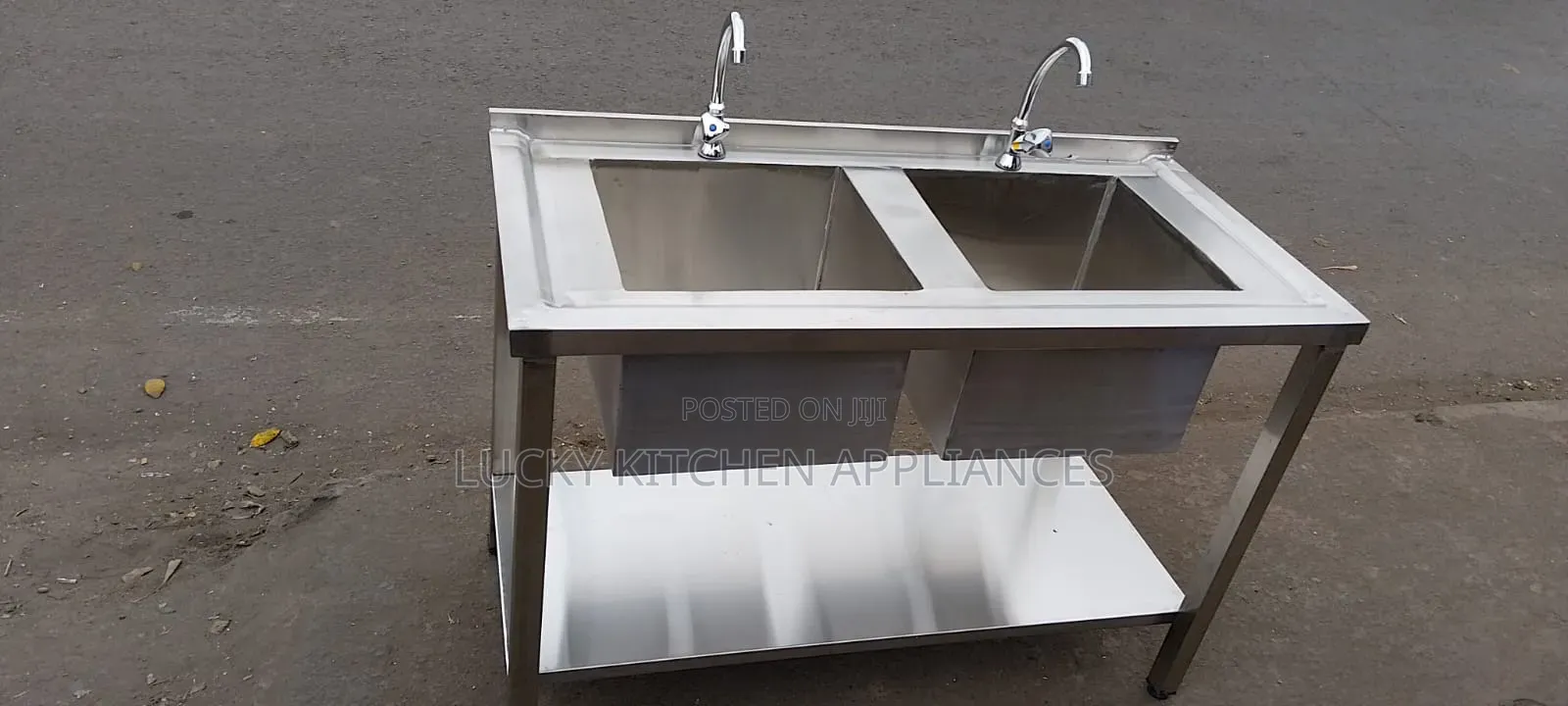 Station Stainless Two Bowl Washing Sink.