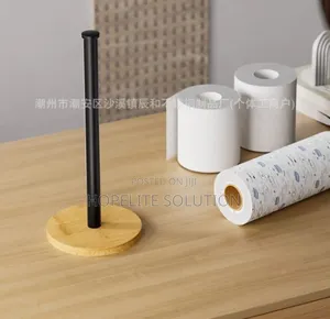 Paper Towel Holder With Bamboo Base