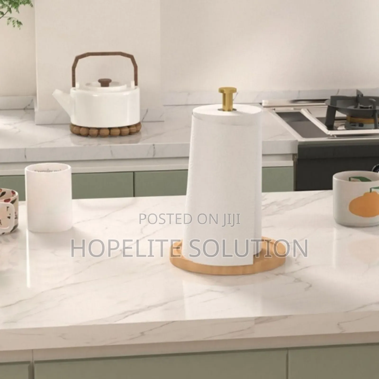 Paper Towel Holder With Bamboo Base