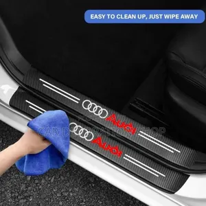 4pcs Audi Door Plate Sill Scuff Film Anti Scratch