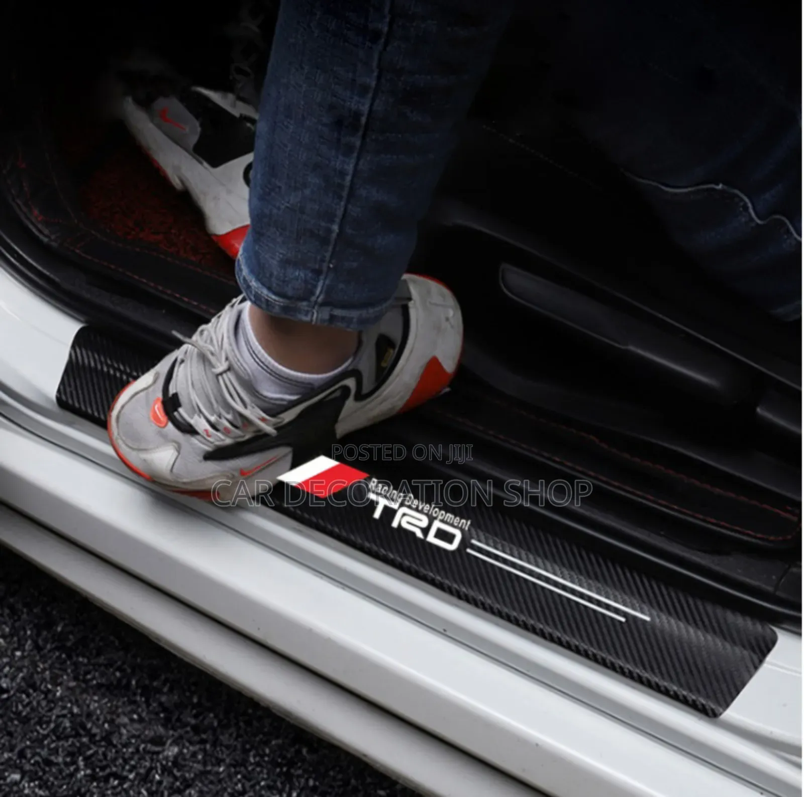 TRD 4pcs Branded Carbon Door Step Stickers