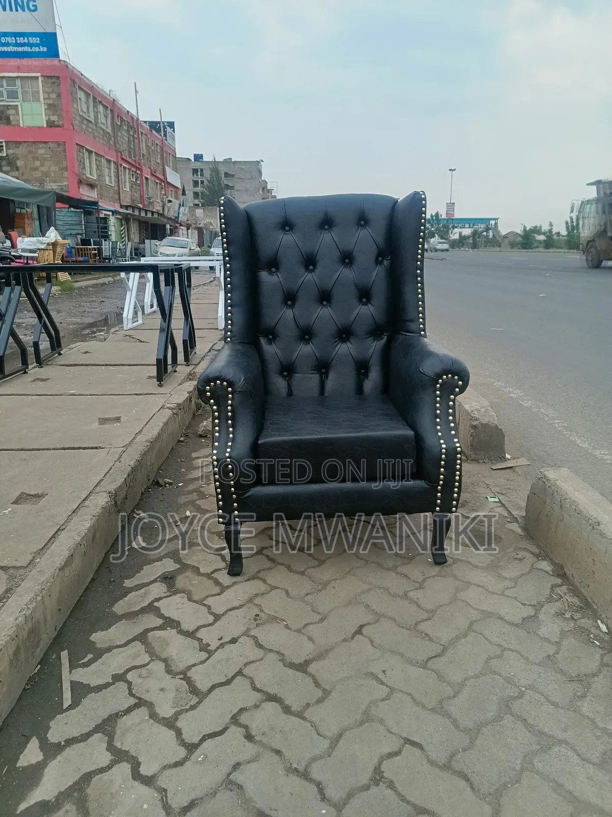 King Chair, Queen Chair, or Pedicure Seat Black Leather