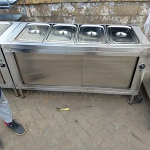 Four Stainless Steel Basin/Insert Food Marian Display.