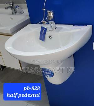 White Half‐Pedestal Sink Pb‐828 - thumbnail 2