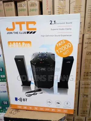 JTC J-801 Pro 2.1ch Home Theater Sub Woofer Speaker -