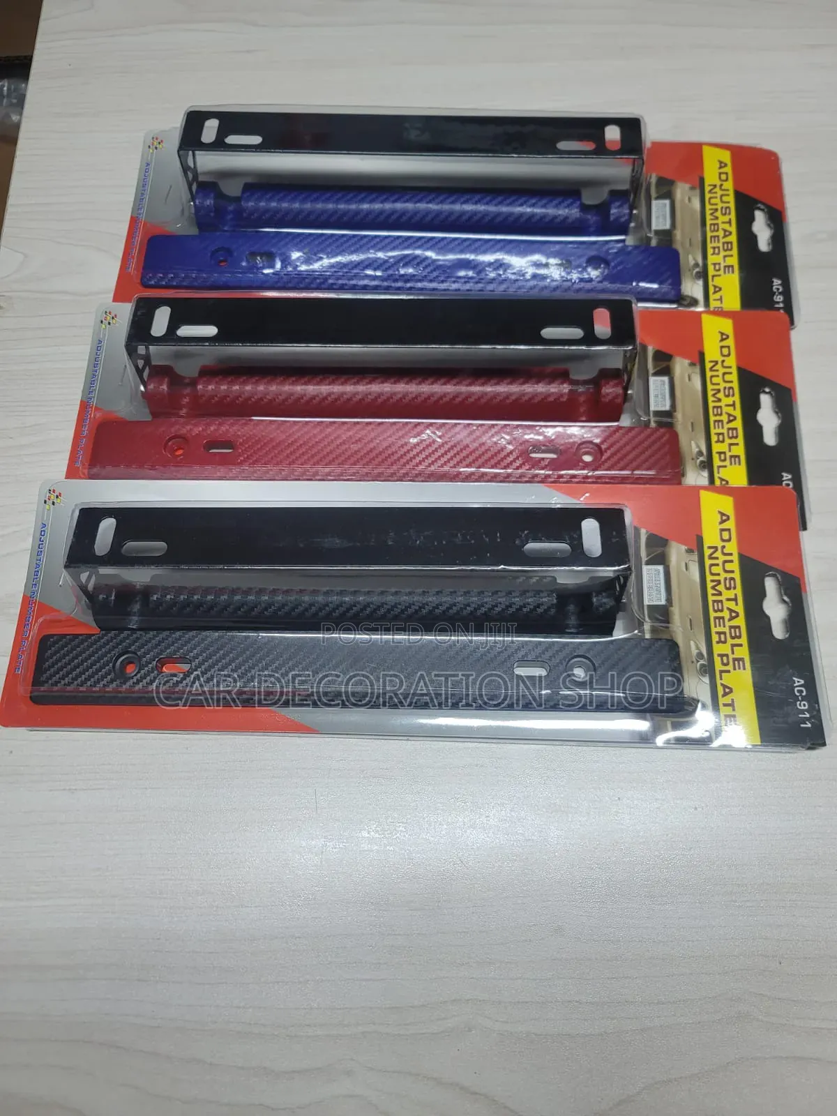 Carbon Red,Blue,Black Fibre Finish Adjustable Plate Holder