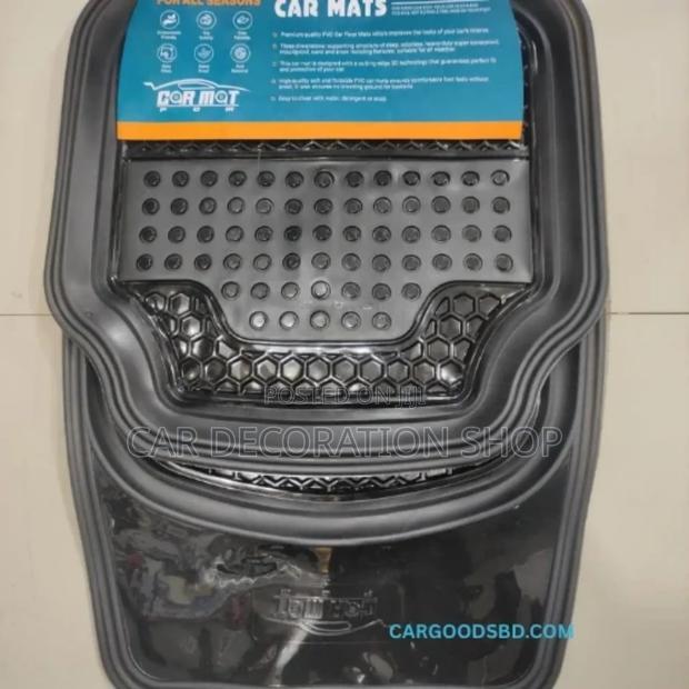 5pc Waterproof Carpet Floor Mats Clear Black Wide Mats