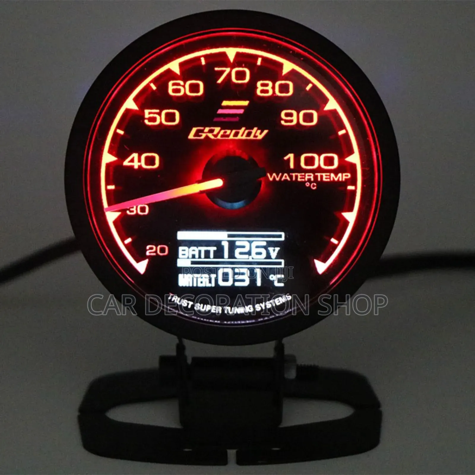 7 Color Led Boost Meter Water Temperature Gauge