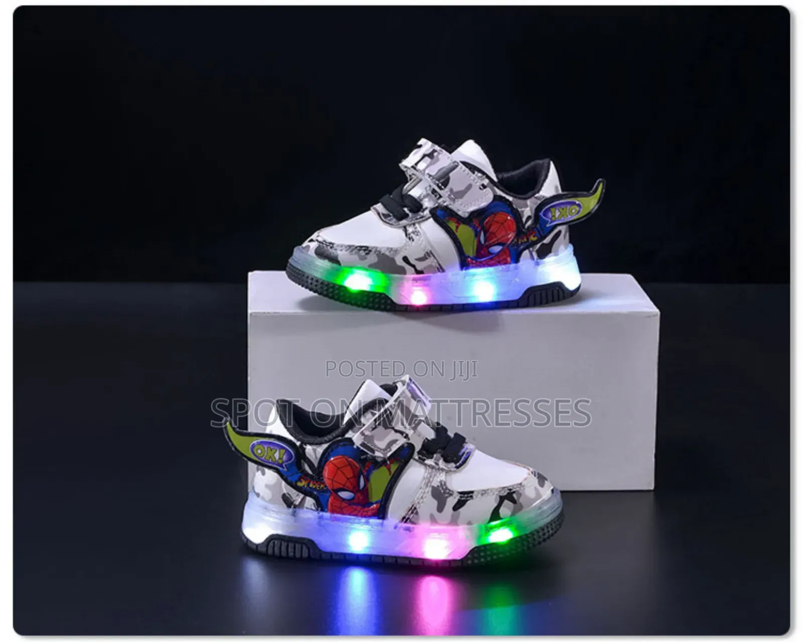 Kids' Spiderman Led Shoes. Sizes 21-30. Delivery Services Available.