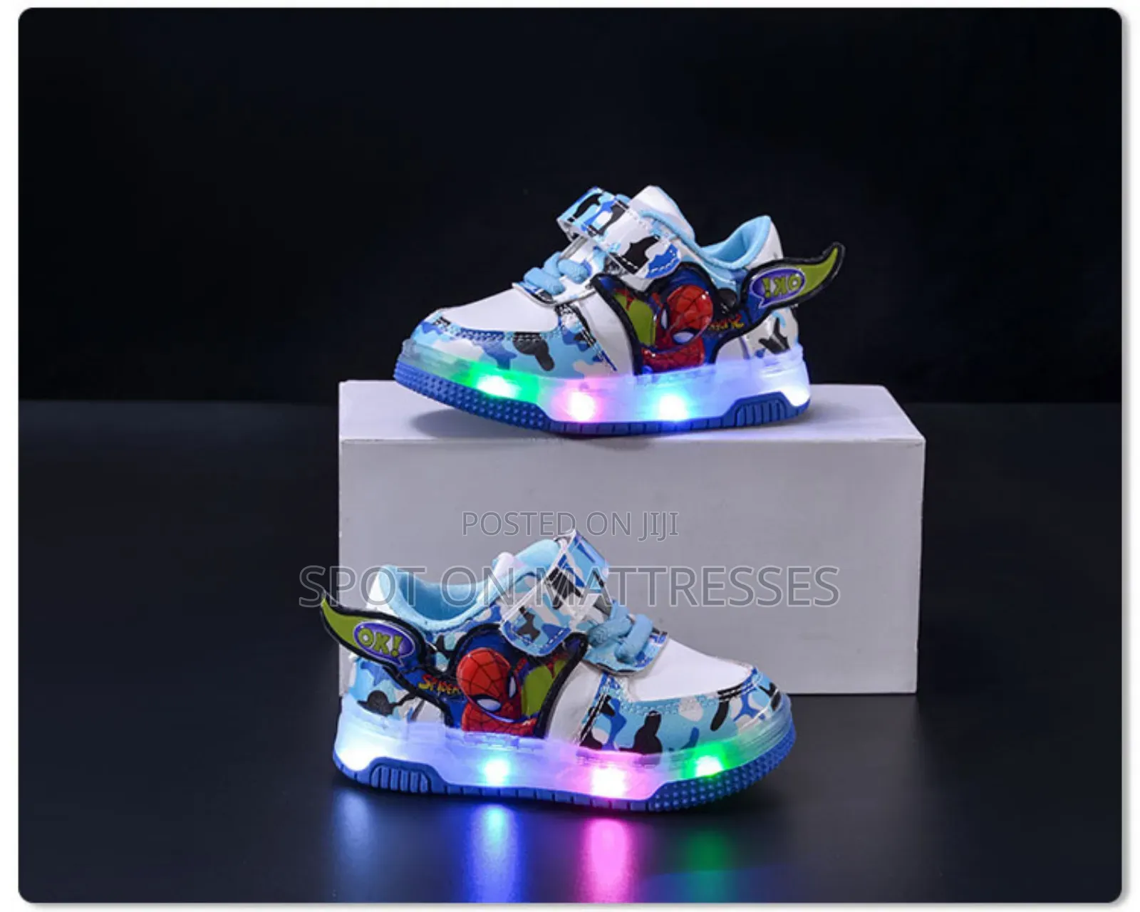 Kids' Spiderman Led Shoes. Sizes 21-30. Delivery Services Available.