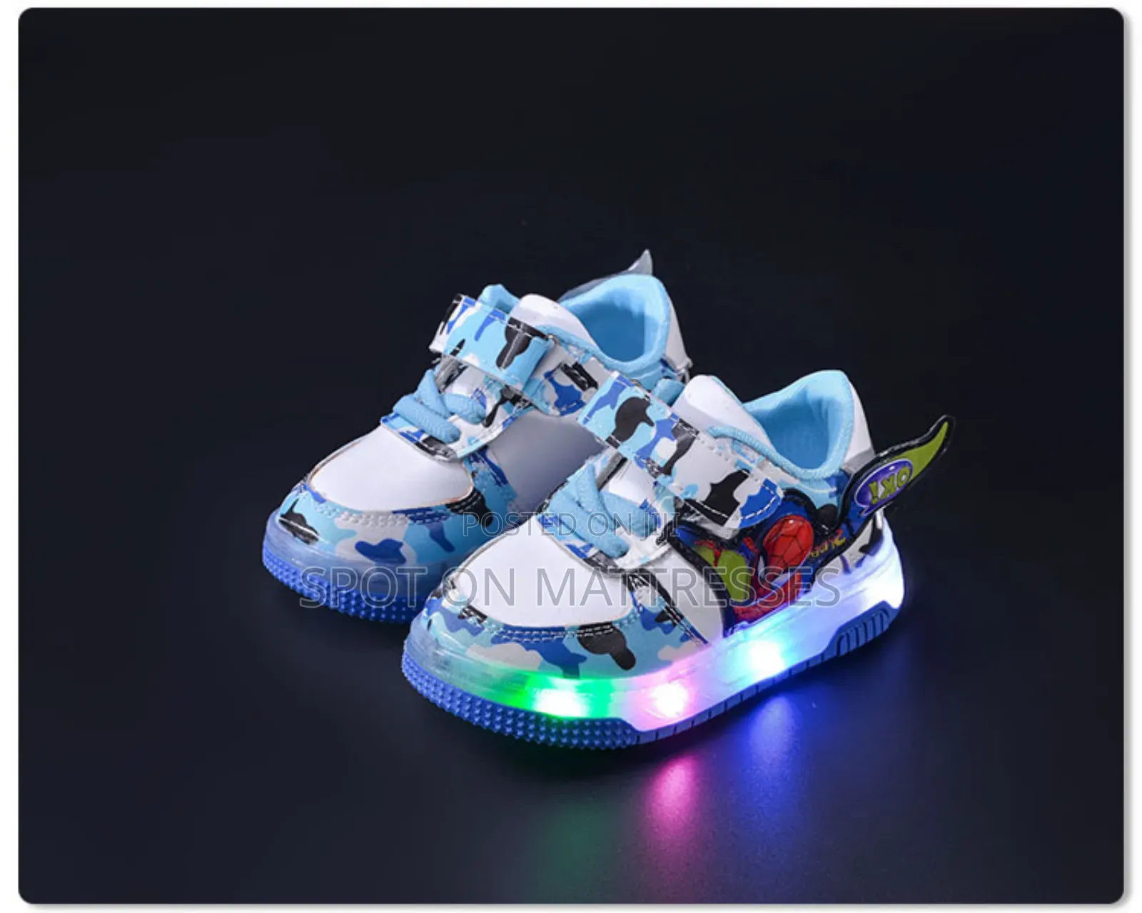Kids' Spiderman Led Shoes. Sizes 21-30. Delivery Services Available.