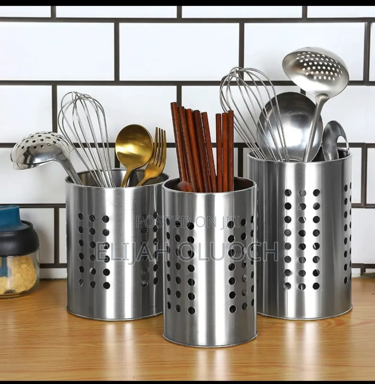 Stainless Steel Cutlery Holder Spoons Chopsticks Kitchen Organiser
