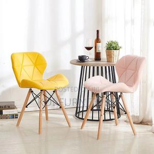 Dining Chairs; Leather Padded Eames Dining Chairs With Wooden Legs - thumbnail 2