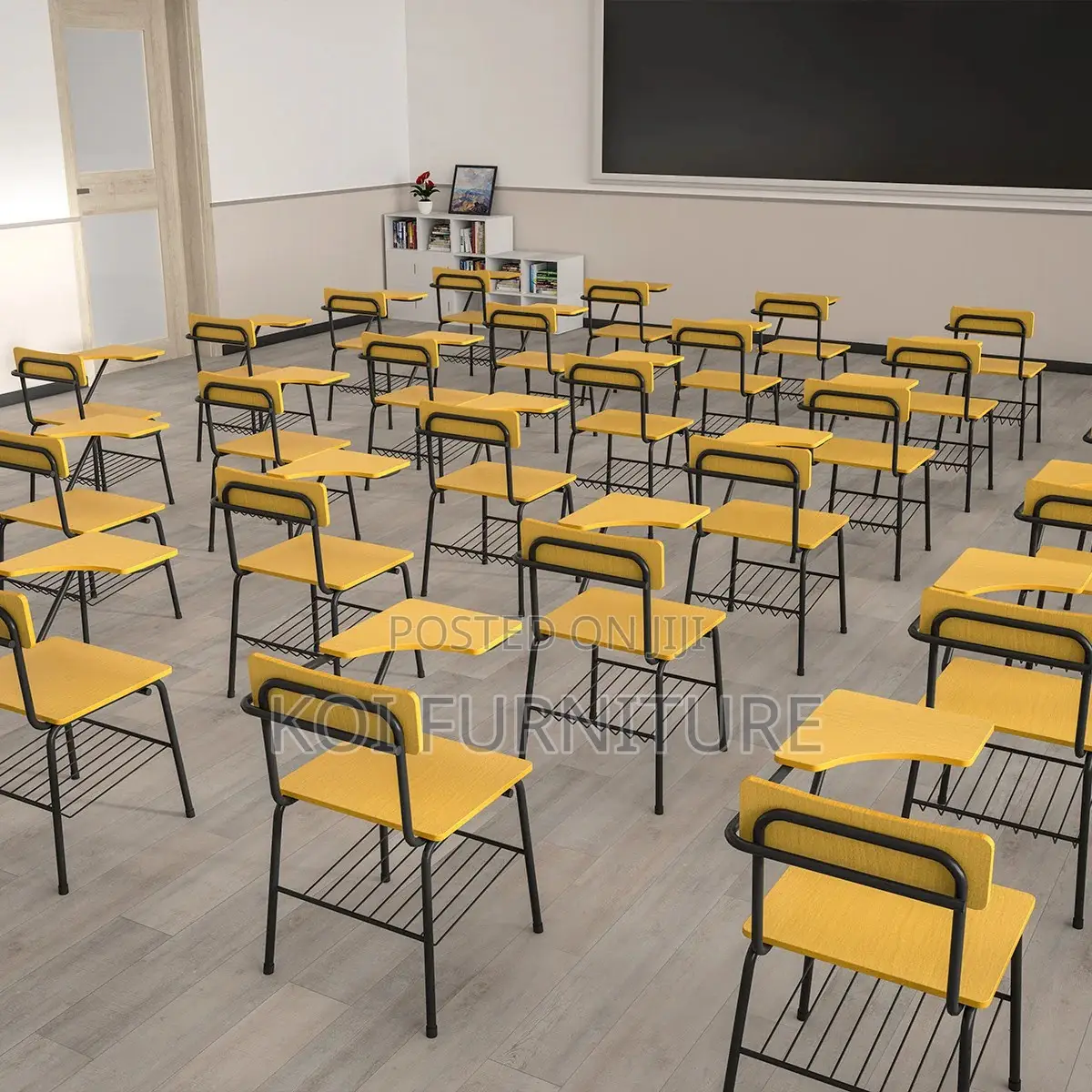Office Chairs; Wooden School Seats With Writing Pad