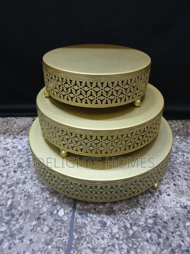 3pcs Gold Cake Stands-Ele - thumbnail 2