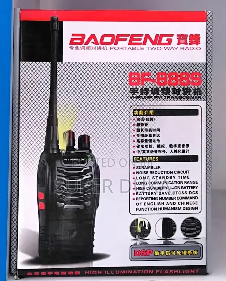 Pair Baofeng Bf-888s Walkie Talkie- Long Range 16ch Two-Way Radio