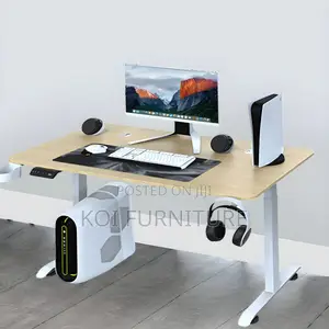 Office Desk; Modern Top Brown Height Adjustable Office Desk