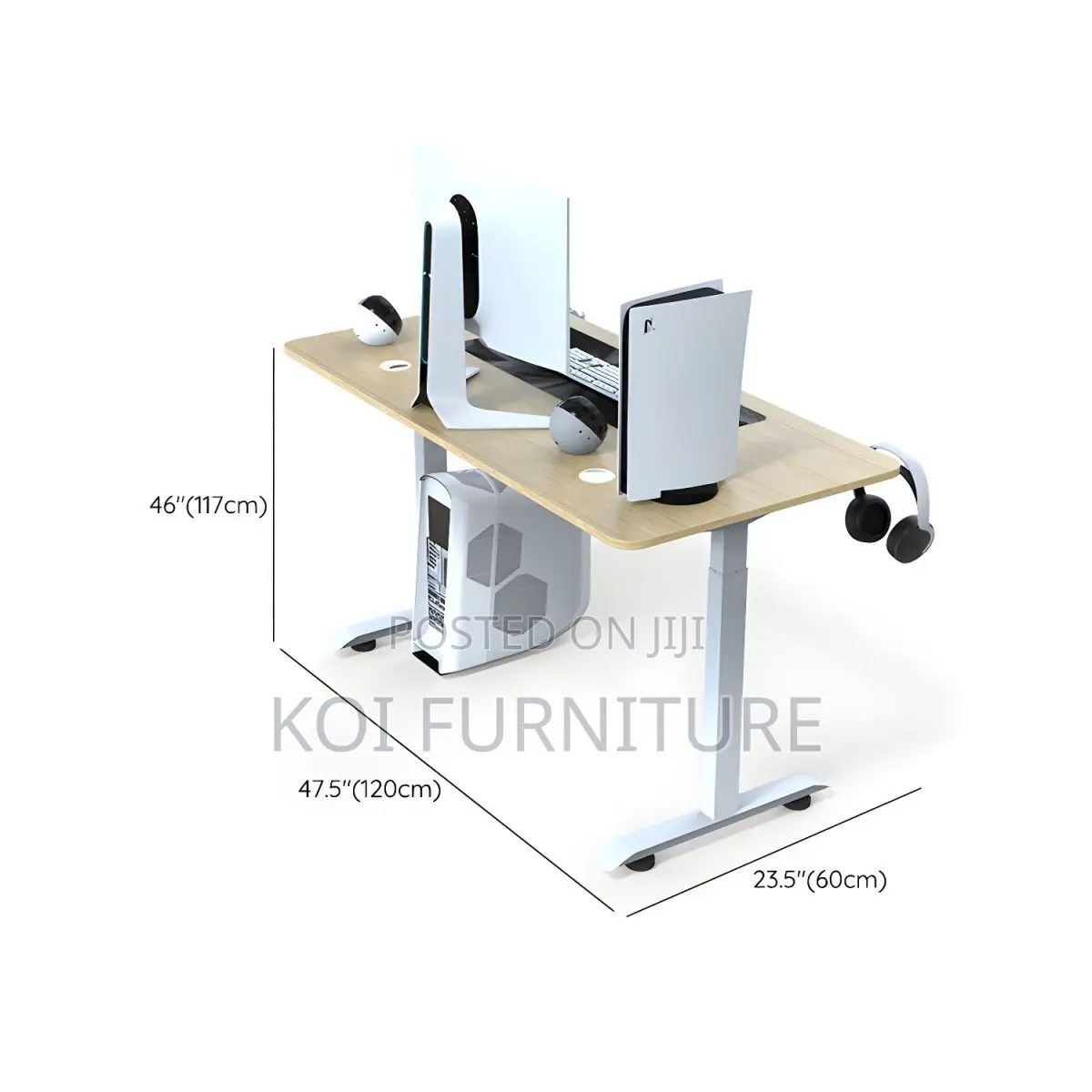 Office Desk; Modern Top Brown Height Adjustable Office Desk