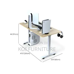 Office Desk; Modern Top Brown Height Adjustable Office Desk