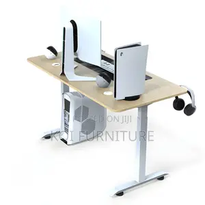 Office Desk; Modern Top Brown Height Adjustable Office Desk
