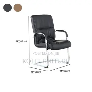 Office Chair; Leather Padded Executive Sled Base Boadbroom Chairs