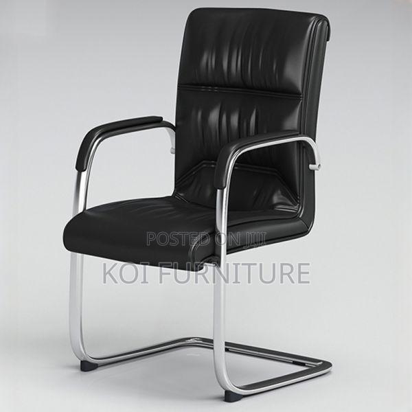 Office Chair; Leather Padded Executive Sled Base Boadbroom Chairs - thumbnail 4