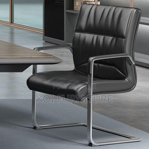 Office Chair; Leather Padded Executive Sled Base Boadbroom Chairs - thumbnail 6