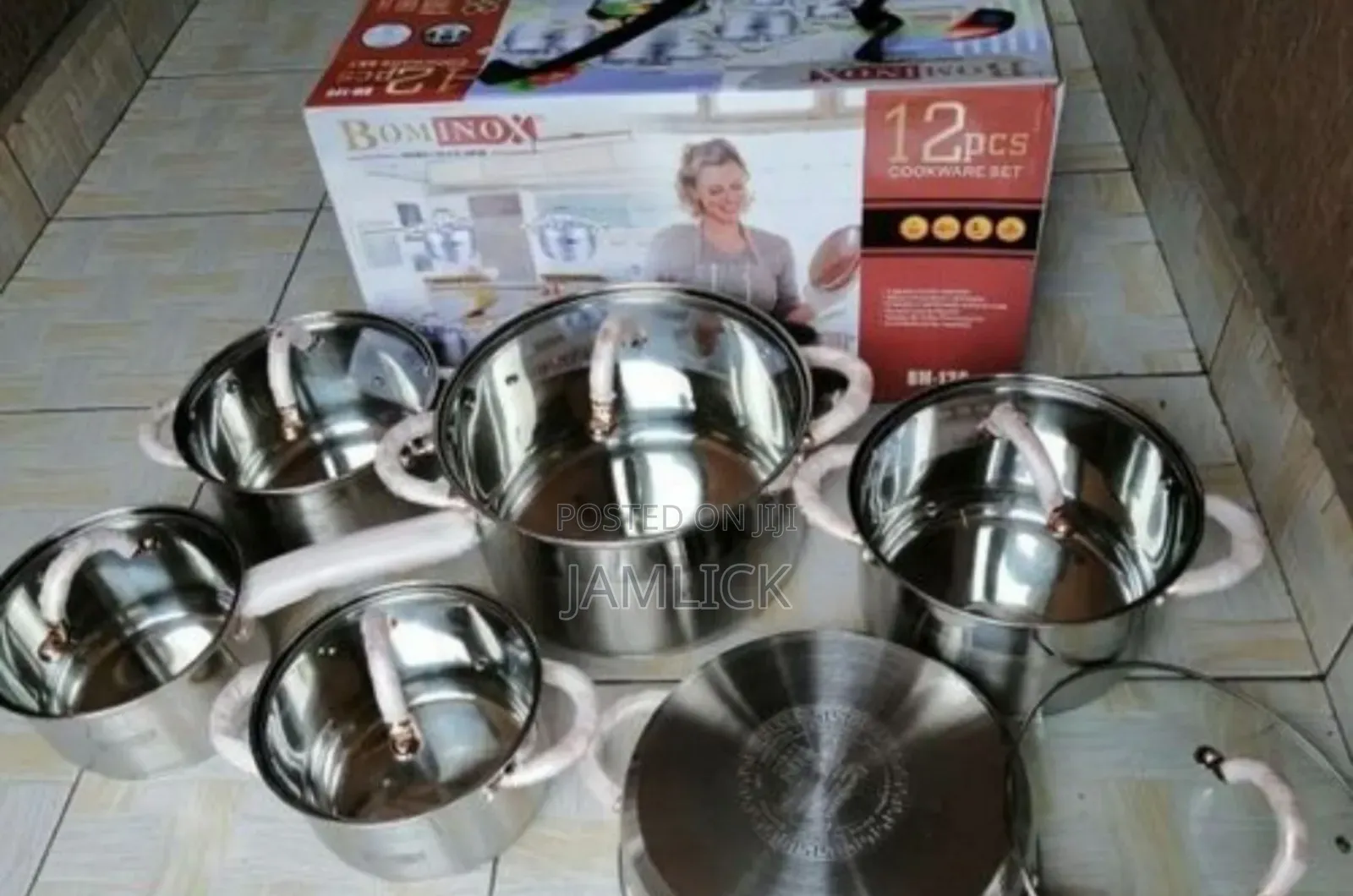 Induction Bominox 12pc Stainless Steel Cookware Set - Js
