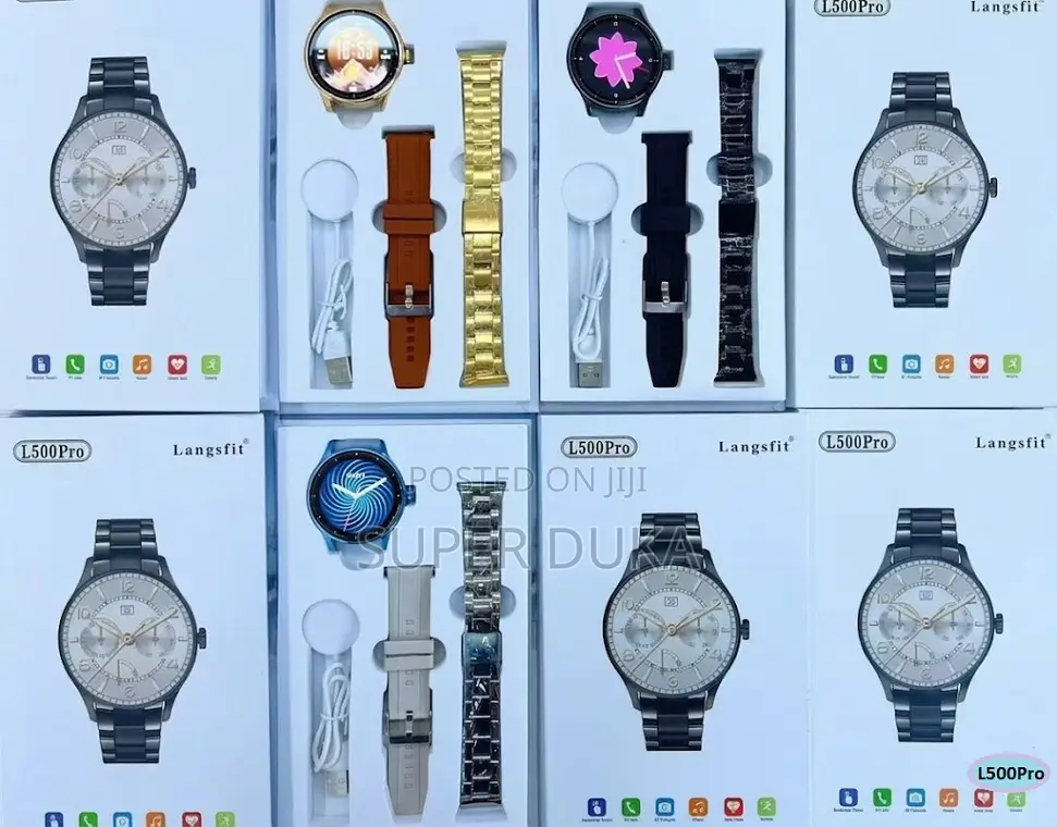 Langsfit L500 Pro Smartwatch -Bluetooth Call, Health 3 Luxury Straps
