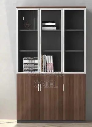 Office Cabinet : Office 3-Door Wooden Filing Display Cabinet