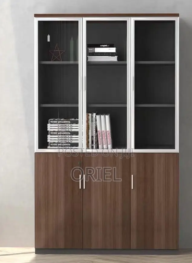 Office Cabinet : Office 3-Door Wooden Filing Display Cabinet