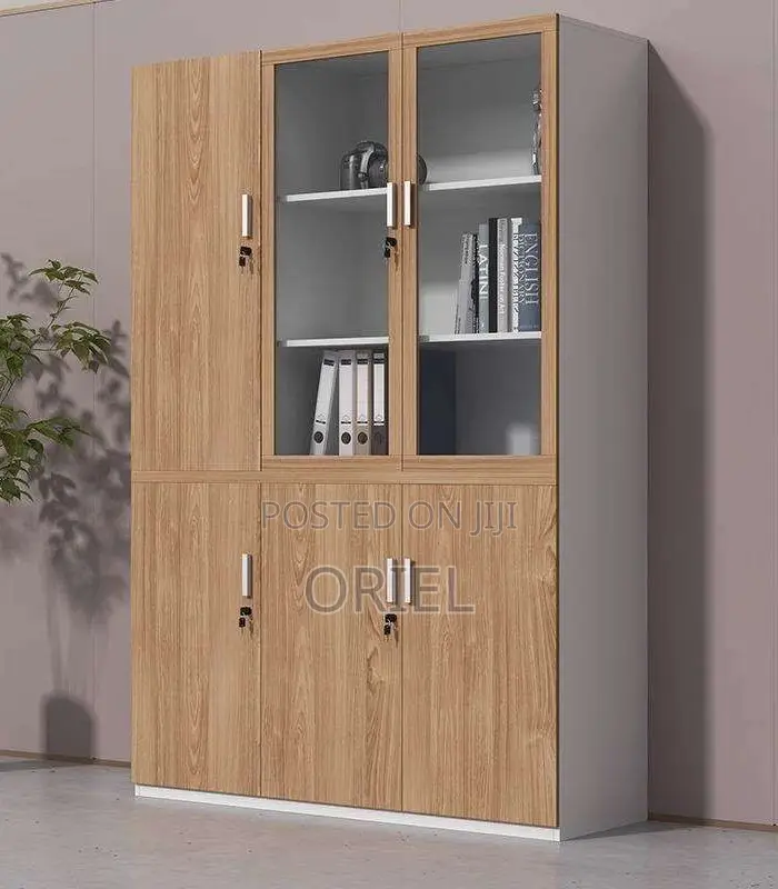 Office Cabinet : Office 3-Door Wooden Filing Display Cabinet