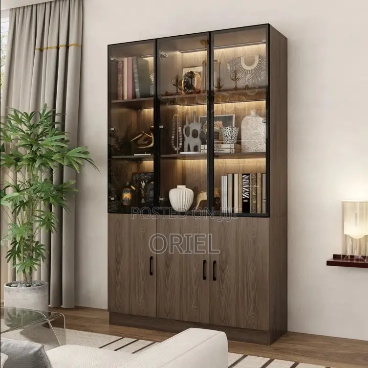 Office Cabinet : Office 3-Door Wooden Filing Display Cabinet