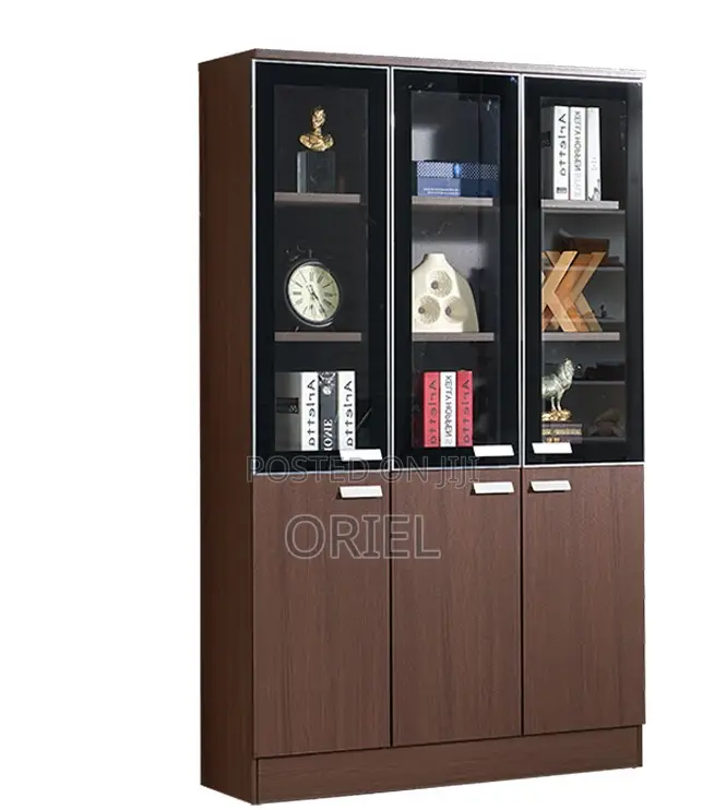 Office Cabinet : Office 3-Door Wooden Filing Display Cabinet