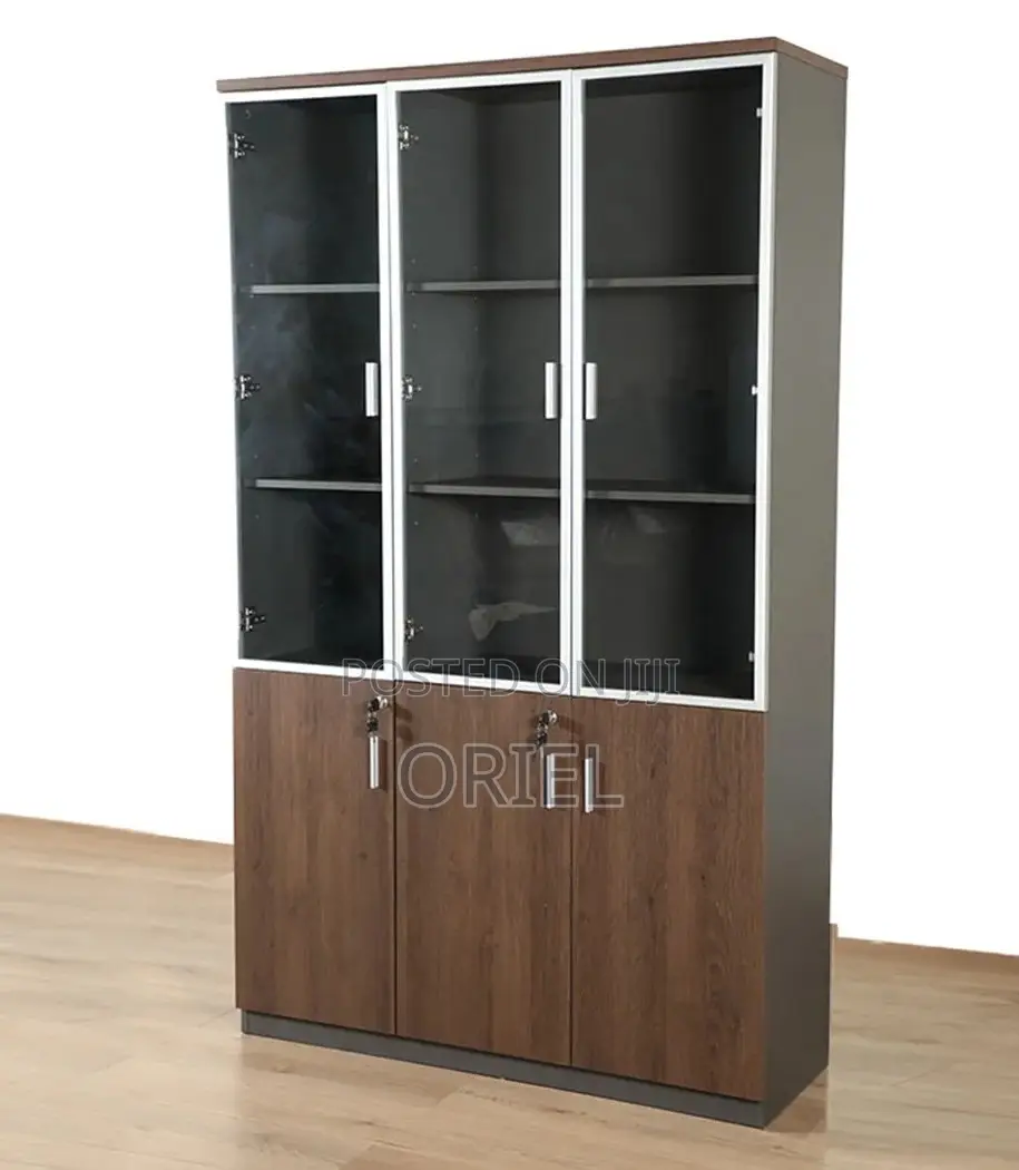 Office Cabinet : Office 3-Door Wooden Filing Display Cabinet