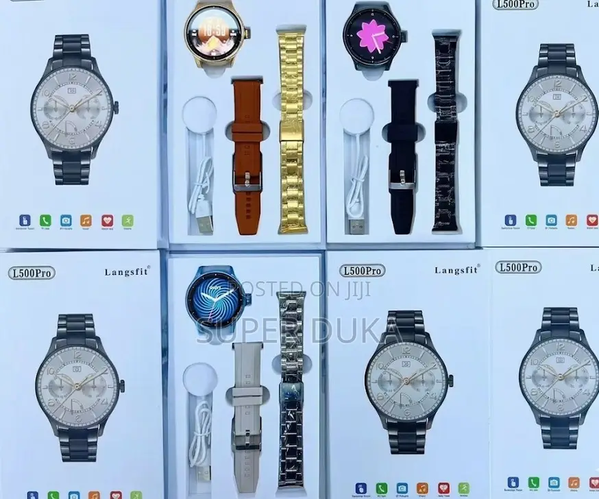 Langsfit L500 Pro Smartwatch -Bluetooth Call, Health 3 Luxury Straps